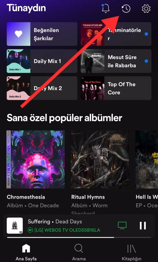 Spotify-Dinleme-Geçmişi-Görme